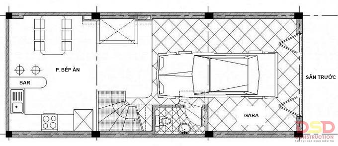 thiết kế nhà phố 3 tầng