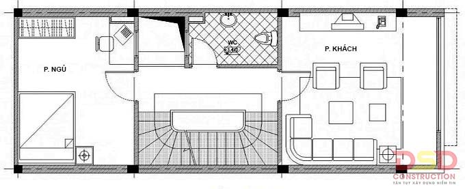 thiết kế nhà phố 3 tầng